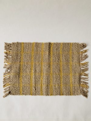 Dørmatte ruter 50x70 cm gul