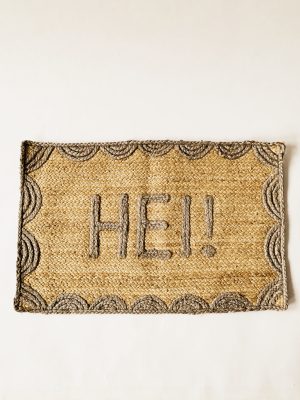 Dørmatte jute 50x80 cm "Hei"