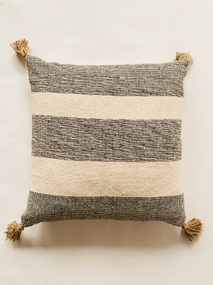 Putetrekk m striper 60x60 cm sort