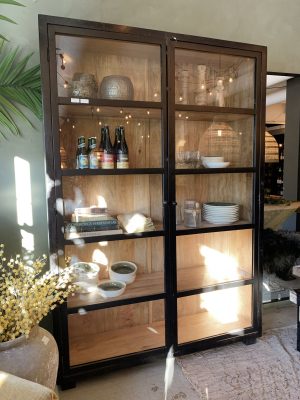 Vintage skap tre/metall 150x45x220cm